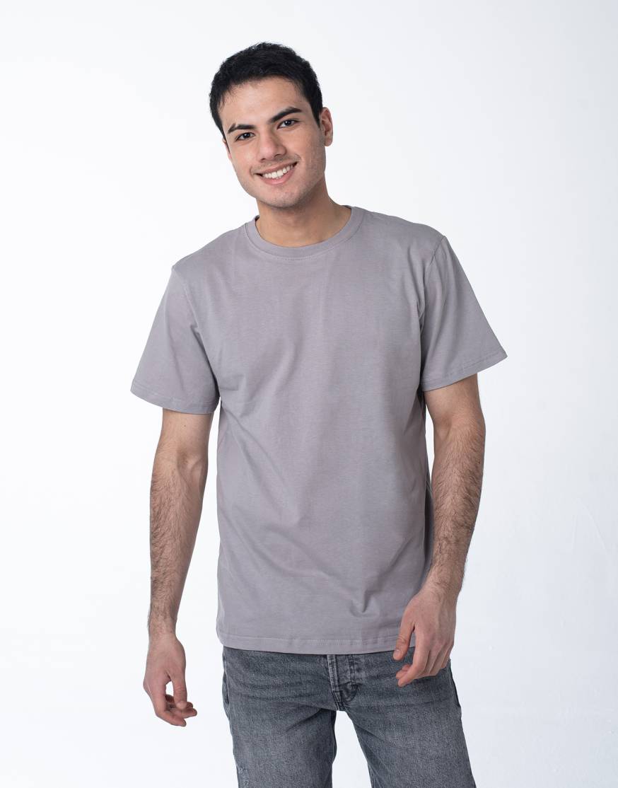 Мужская футболка цвета серый меланж оптом